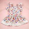 Pet Dress Breathable Colorfast Washable Sweat-absorbent No Pilling Flying Sleeve Dress Up Lace Floral Dog Apparel