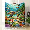 Colorful Underwater World with Sea Turtle Print Blanket Soft and Cozy Perfect for the Living Room Bed Sofa or a Nap,gift