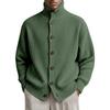 Cardigan in maglia casual e rilassato da uomo -colore, Cappotto con bottoni a maniche lunghe a righe, collo alto, a maglia grossa da uomo