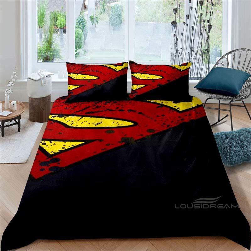 

A Superman-themed 3-piece bedding set featuring a printed design, including one duvet cover and two pillowcases—the perfect holi 135x200cm