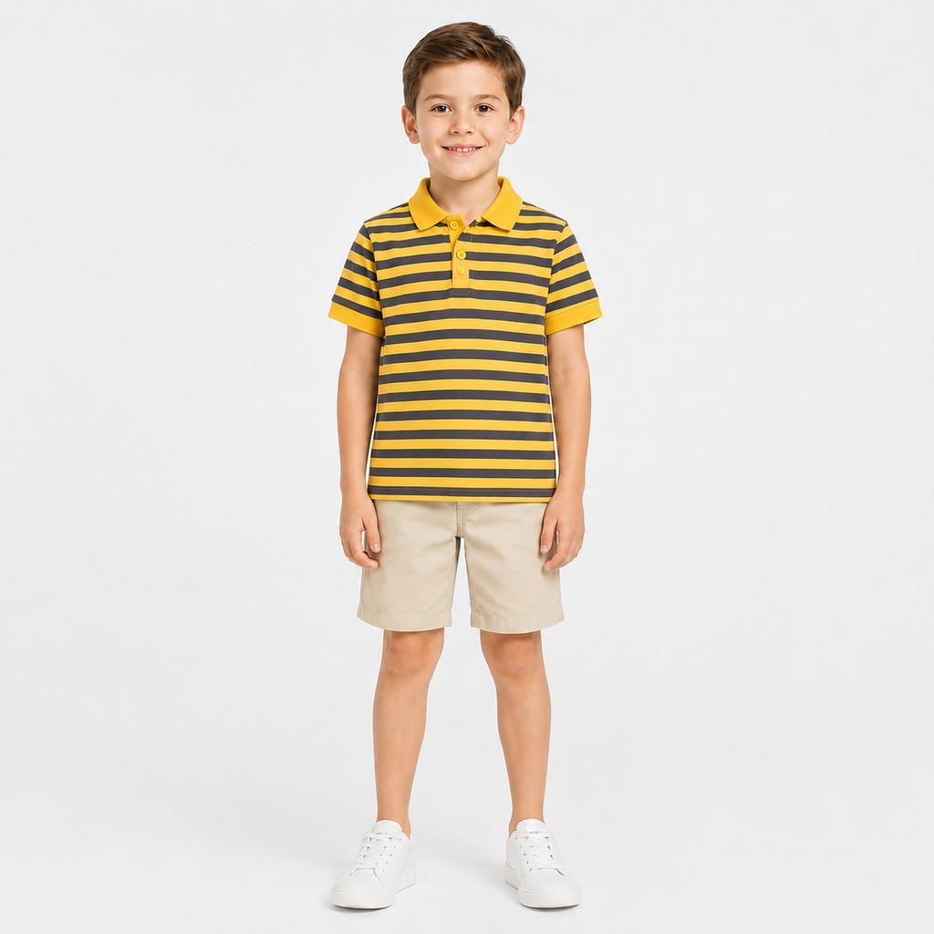 Kids Striped Short Sleeve T-Shirt - Stylish Casual Top for Boys and Girls