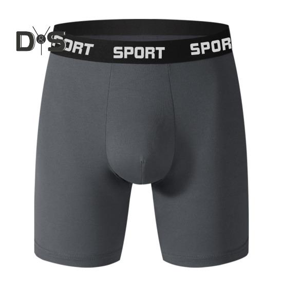 

Мужские трусы-боксеры облегающего кроя с принтом в виде букв и цветными вставками, эластичные трусы средней талии с плавными линиями и U-образной формой L темно-серого