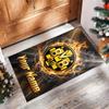 Borussia Dortmund Printed Crystal Velvet Rug Non‑Slip Crystal Velvet Carpet For Sofa Bedroom Indoor Home Decoration