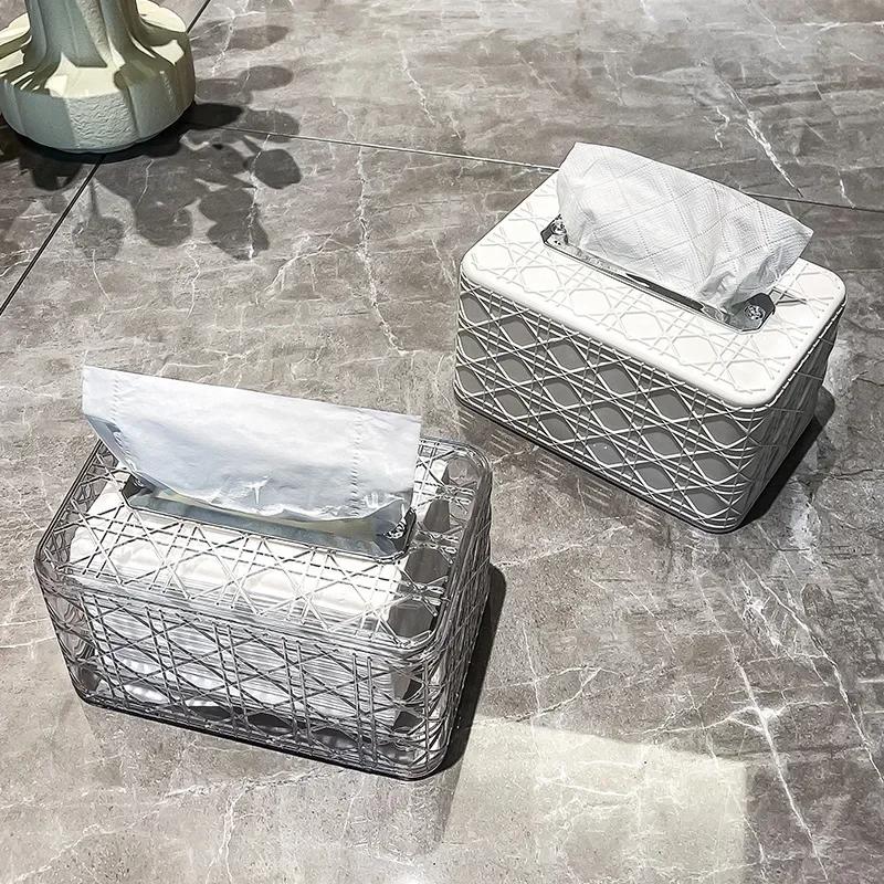 New Rattan Pattern Tissue Box Living Room Paper Box Desktop Tissue Box Car Tissue Box Toilet Tissue Box