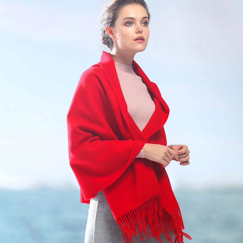 Hengyuanxiang 100% Pure Wool Office Shawl, Women's Spring Warm Scarf, Mother's Day Gift for Girls, Birthday Present for Mom