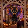 Spooky Farmhouse Party Supplies Halloween Bat Cat Suncatcher, Stained Glass Style Acrylic Sun Catcher, Gothic Dark Aesthetic Room Decor Black Hanging
