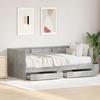 Daybed with Drawers Gray 90 x 200 cm Particleboard
