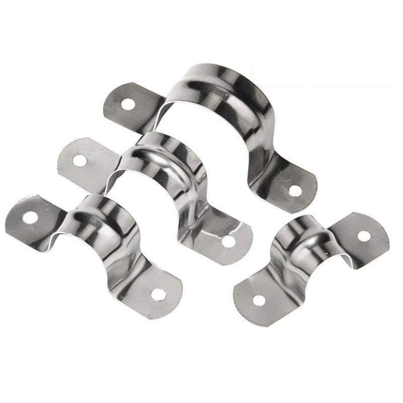 100/50 st Rörbygelklämma Rostfritt stål 2 hål Styv rörbygel Fäste Rörklämma Kraftig Kanalisationsklämmor