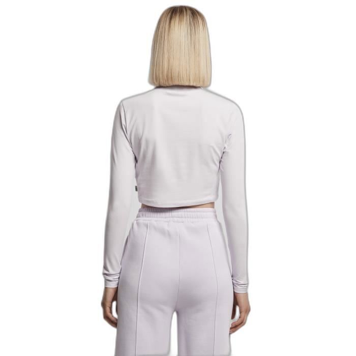 T-shirt à manches longues - Urban Classics - Femme - Violet - Col roulé - Ajusté