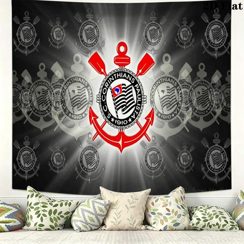 Sport Club Corinthians Paulista Wall Tapestry Aesthetic Wall Hanging Printed Fabric Blanket Decorative Tapestries for Bedroom Living Room Home Decor