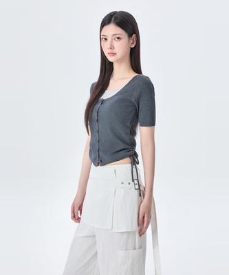 Mixxo Side String Short Sleeve Cardigan Re Ckf919T_Miwckg90Qa