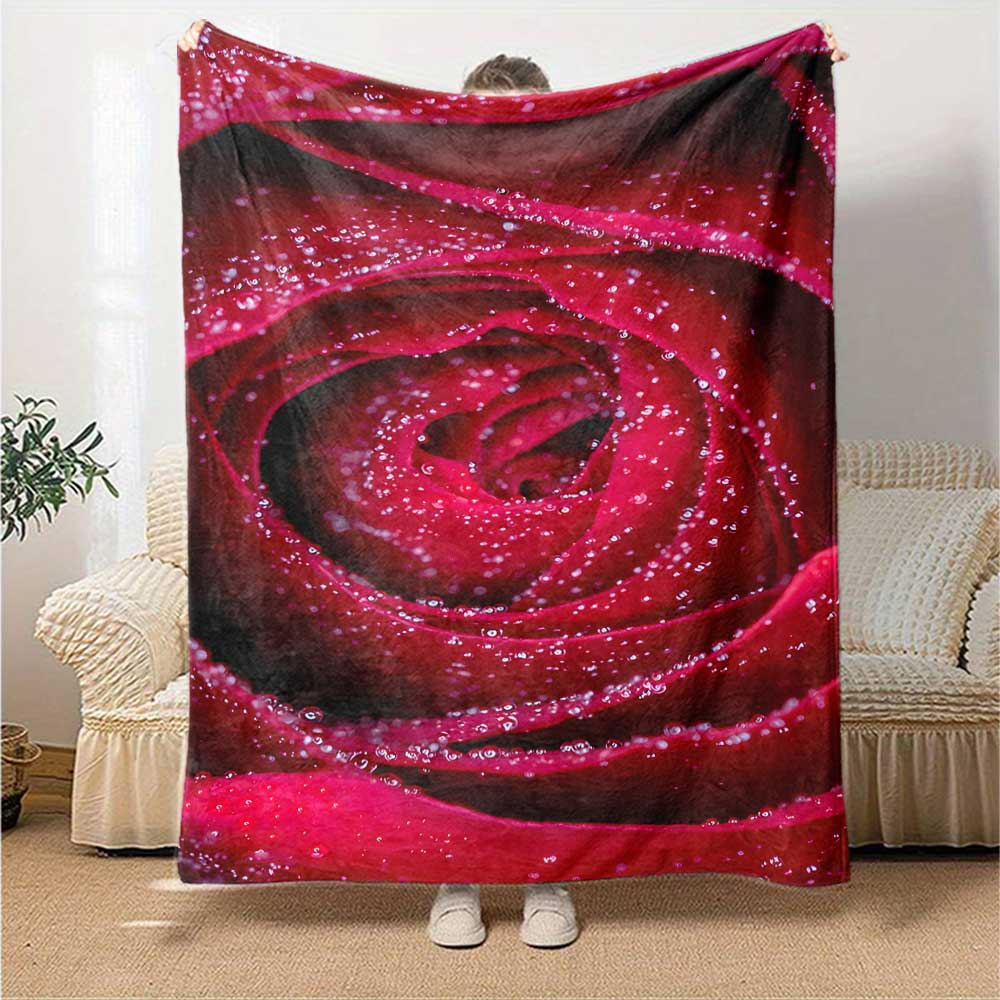 Roses Background Gift Blanket Soft & Cozy Suitable for Sofa Couch Office Bed Picnics Four Seasons Universal Modern Style Gifts For Family Y14