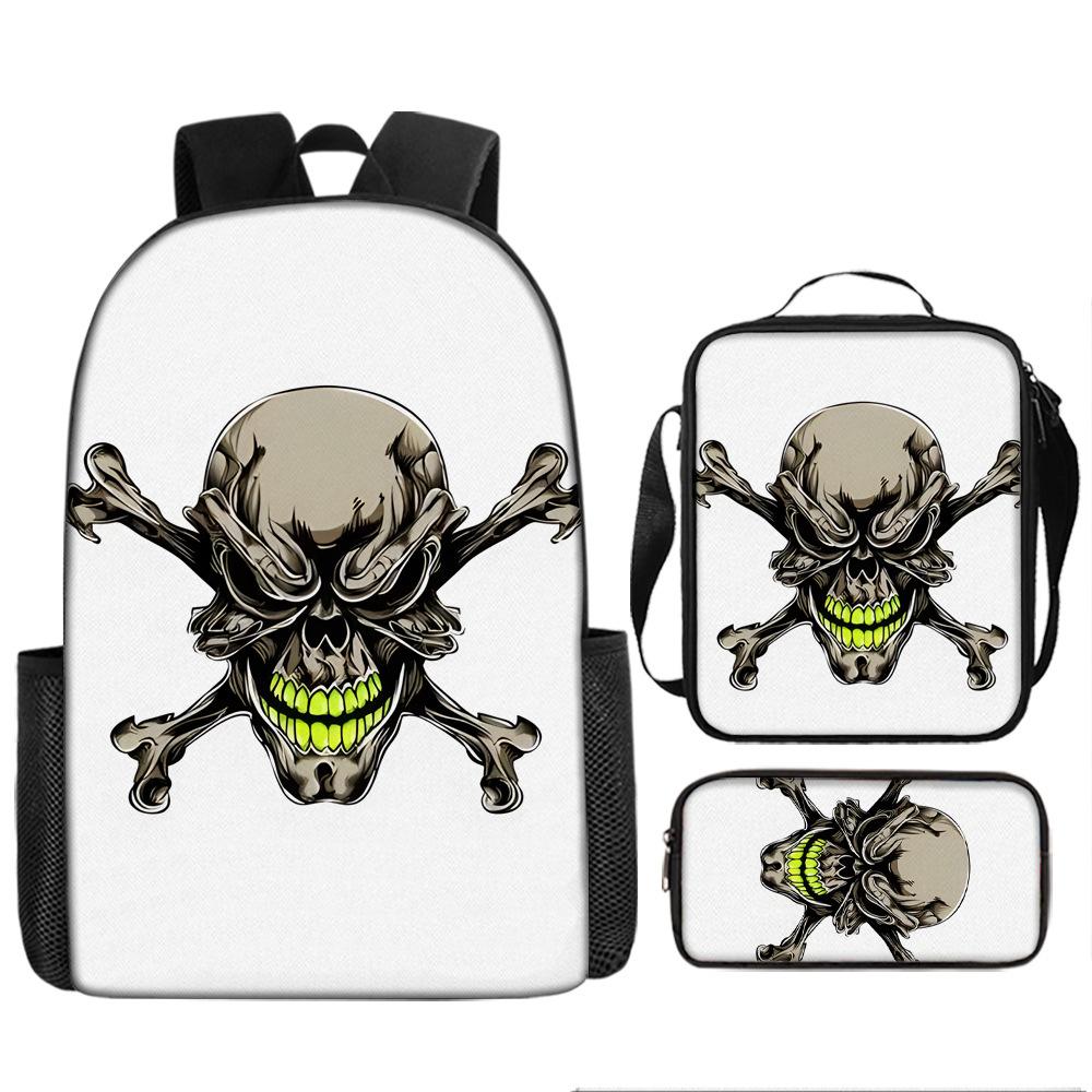 Skull Schoolbag for Primary School Students, Kindergarten New Schoolbag for Boys and Girls, Grades 2345 and 6