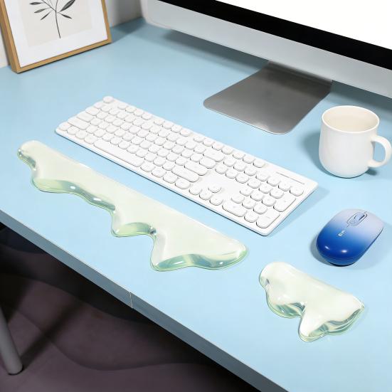 2 ks Sada gelových opěrek zápěstí Průhledná podložka pod zápěstí pro klávesnici s opěrkou zápěstí pro myš Ergonometrická podložka pro podporu zápěstí ruky pro počítačový notebook Kancelář Hraní