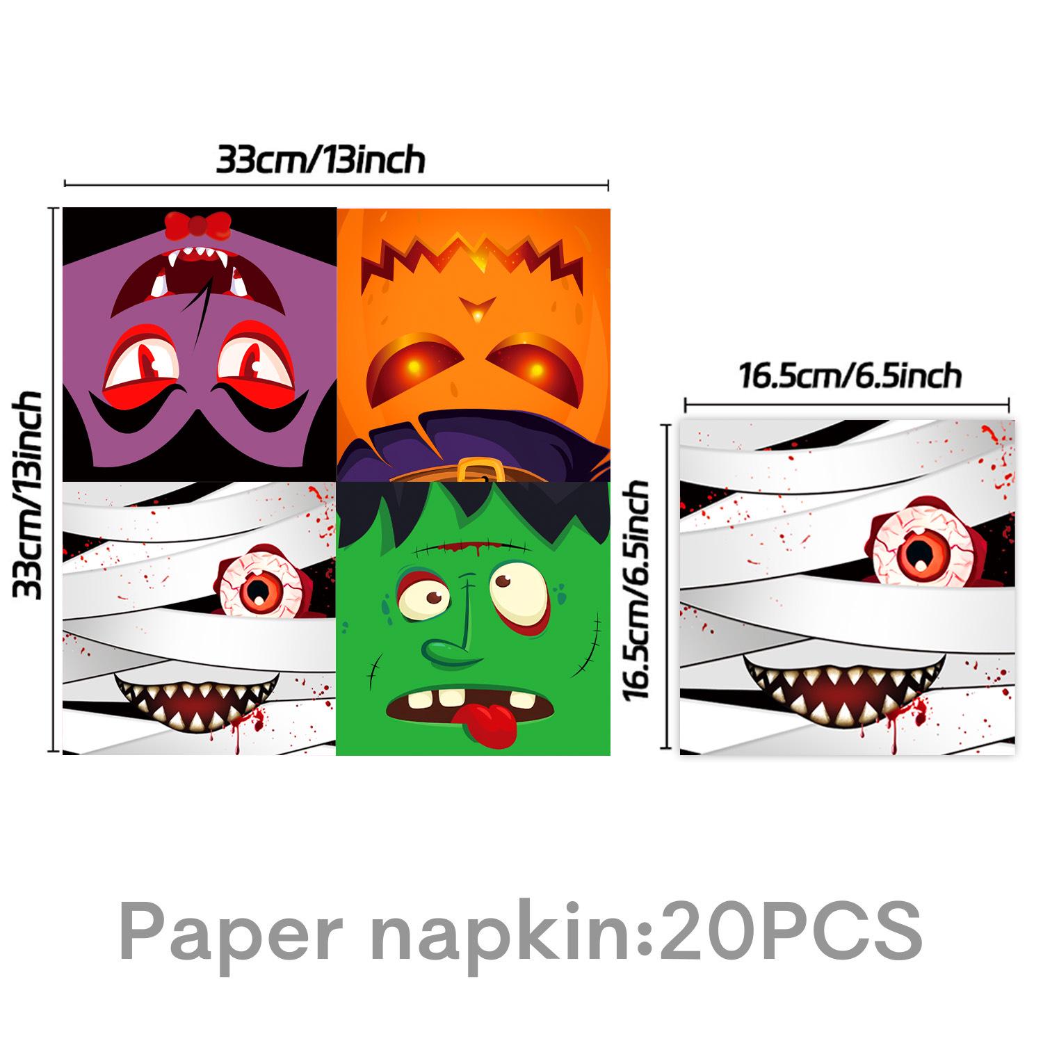 

Black Skull Halloween Themed Birthday Party Disposable Paper Napkins