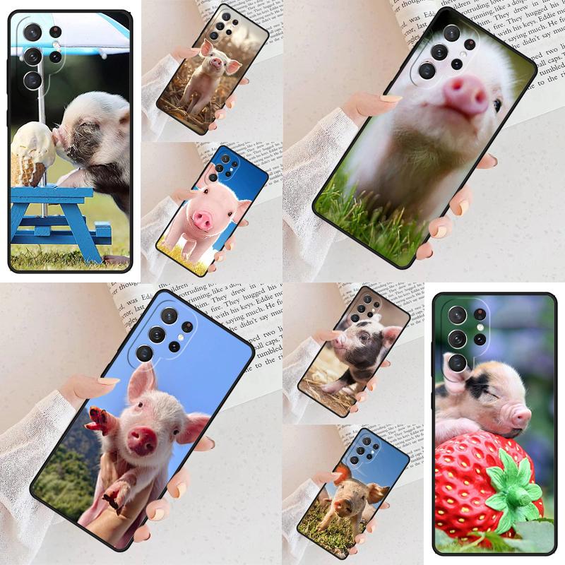Baby Pig Cell Phone Case for Samsung Galaxy S26 Ultra S25 S24 S23 S22 S21 S20 Note10 Cover