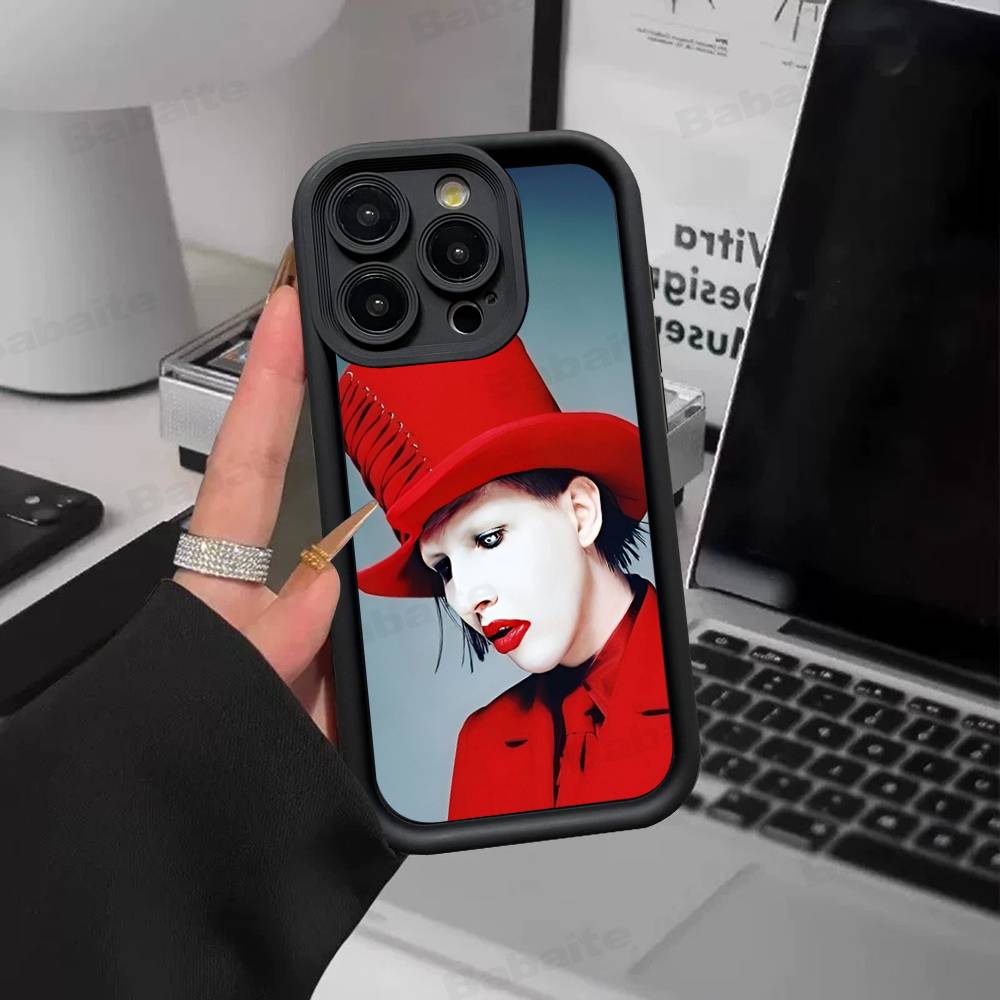 

Rock Band Marilyn Manson Phone Case For IPhone 17 16 E 15 14 13 12 11 Pro Max Plus Back Cover iPhone 12pro max