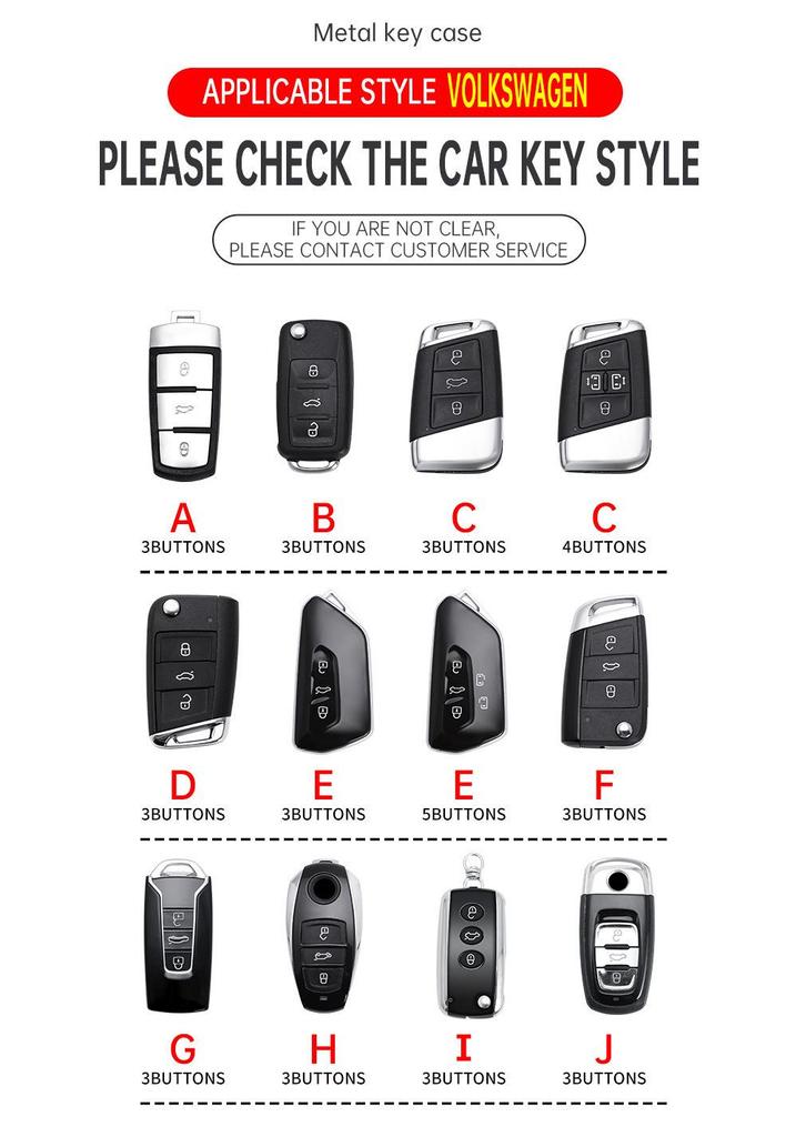 Volkswagen Key Cover for Sagitar, Bora, Lavida, Tiguan, Passat, Lamando, Golf, Polo, Tayron, CC.