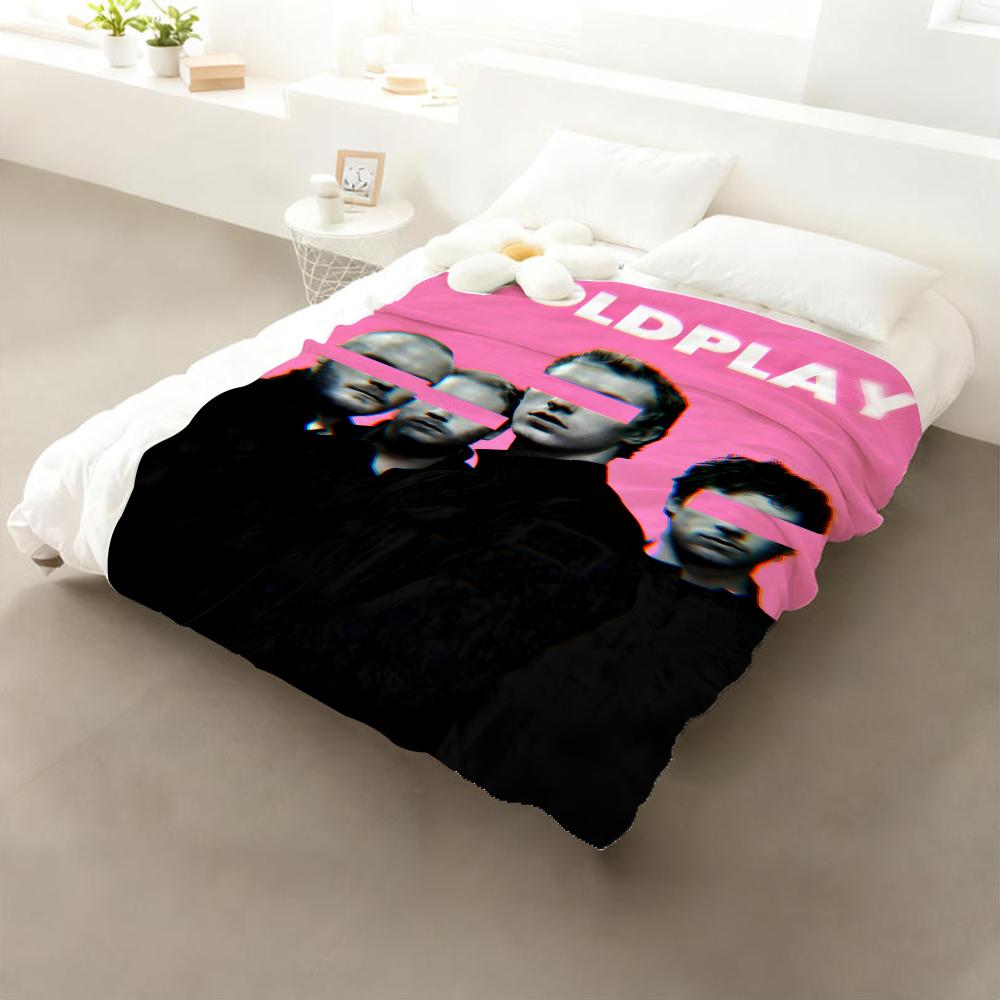 Band Coldplay Throw Flannel Throw Blanket: Soft Kid-Friendly Warm Anti-Static All Season Washable Couch Bed Home 75x90cm