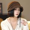 Women S Korean Style Wide Brim Foldable Warm Bucket Hat