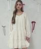 Viva Sers Fleur Pintuck Dress Ivory