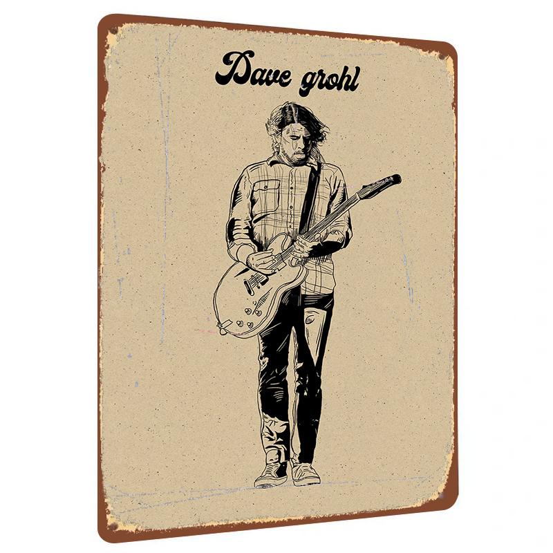 

Dave Grohl Sketch Style Metal Wall Art Guitarist Portrait Decor for Music Lovers Home Decoration 20x30cm（7.8x11.8inch）