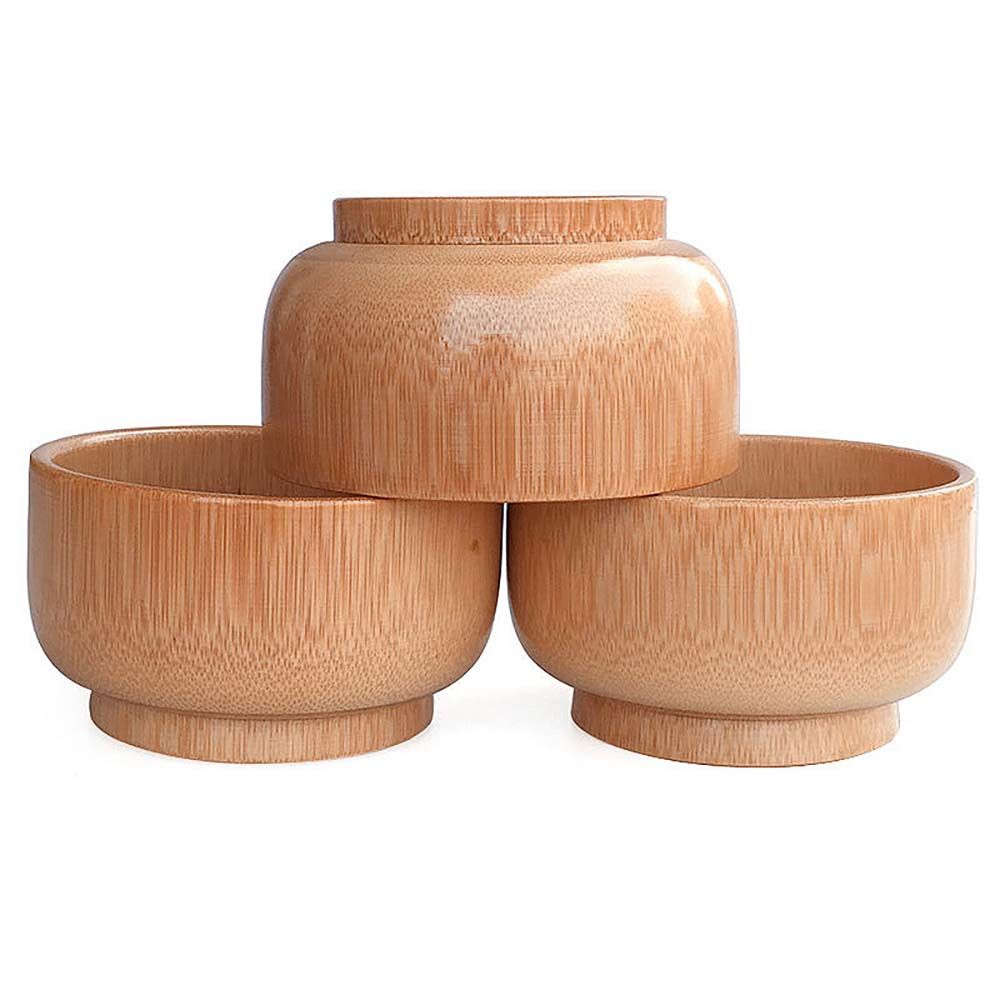 Rice Natural Food containers Kitchen utensils Family Bamboo Bowl Tableware Rice Bowl Vegan bowl