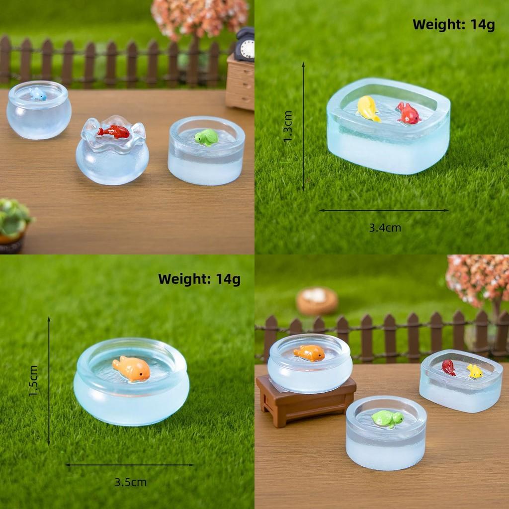 Resin Fish Tank Noctilucent Miniature Dollhouse Decor For Birthday Party Tabletop Ornament