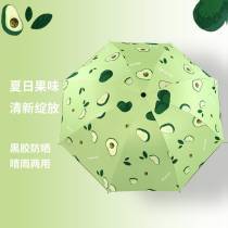 Fruit automatic umbrella wholesale vinyl sunscreen UV protection weather and rain dual-purpose advertising umbrella custom printable LOGO