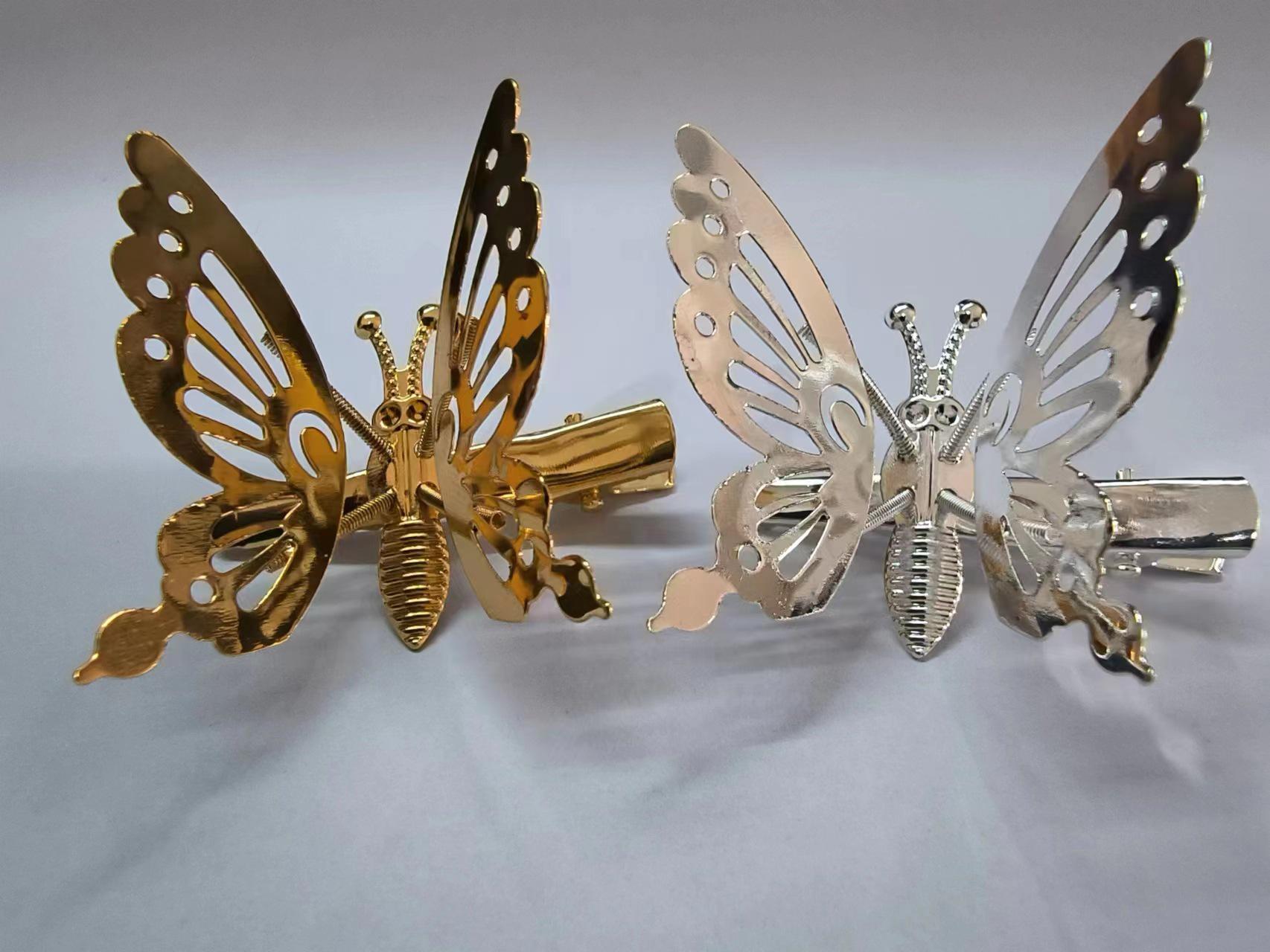 Fluttering Butterfly Hair Clip for Girls золотой