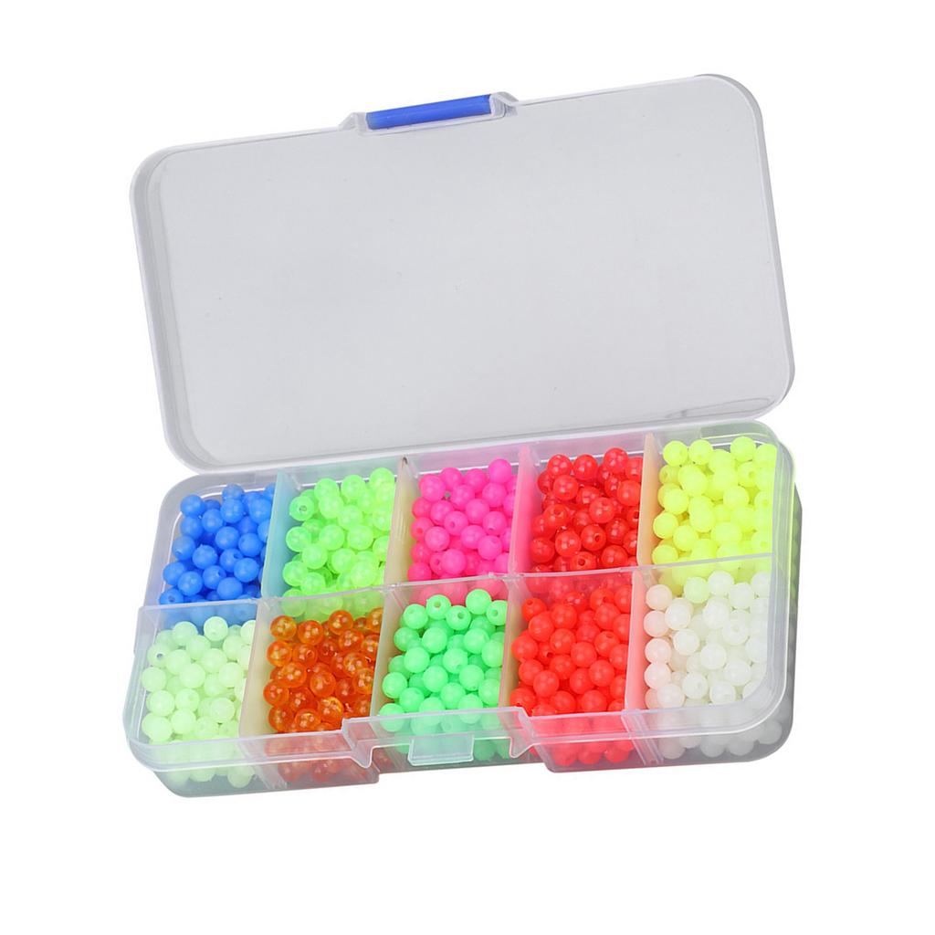 1000pcs Box Plastic Round Beads Fishing Tackle Lures Tools Accessory For Outdoor Fishing