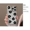 Black Flowers iPhone15Mobile Phone Shell for iphone14Acrylic13Suitable for Electroplating16promax Korean-style Simplicity