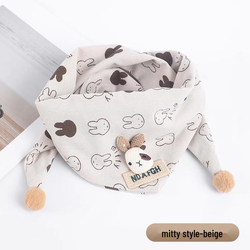 

Детский хлопковый треугольный шарф - Мягкий, приятный к коже и теплый для осени и зимы