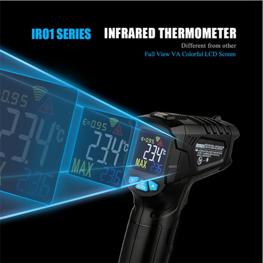 1.5V 12 Points IR01A Infrared Thermometer Color Screen VA Return Screen Humidity Meter Temperature Infrared Thermometer Hygrometer