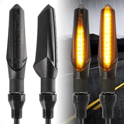 Evermotor Motorcycle Turn Flowing LED Turn Inspection High Set of 4 Signals, Signals, Motorcycle/E-Bike Compatible, 12V, Universal, Waterproof, Amber,