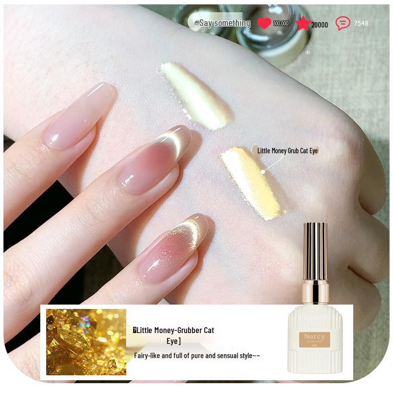 

Гель-лак для ногтей «Кошачий глаз» с эффектом вспышки золота - 2025 Блестящий отбеливающий Счастливое золото