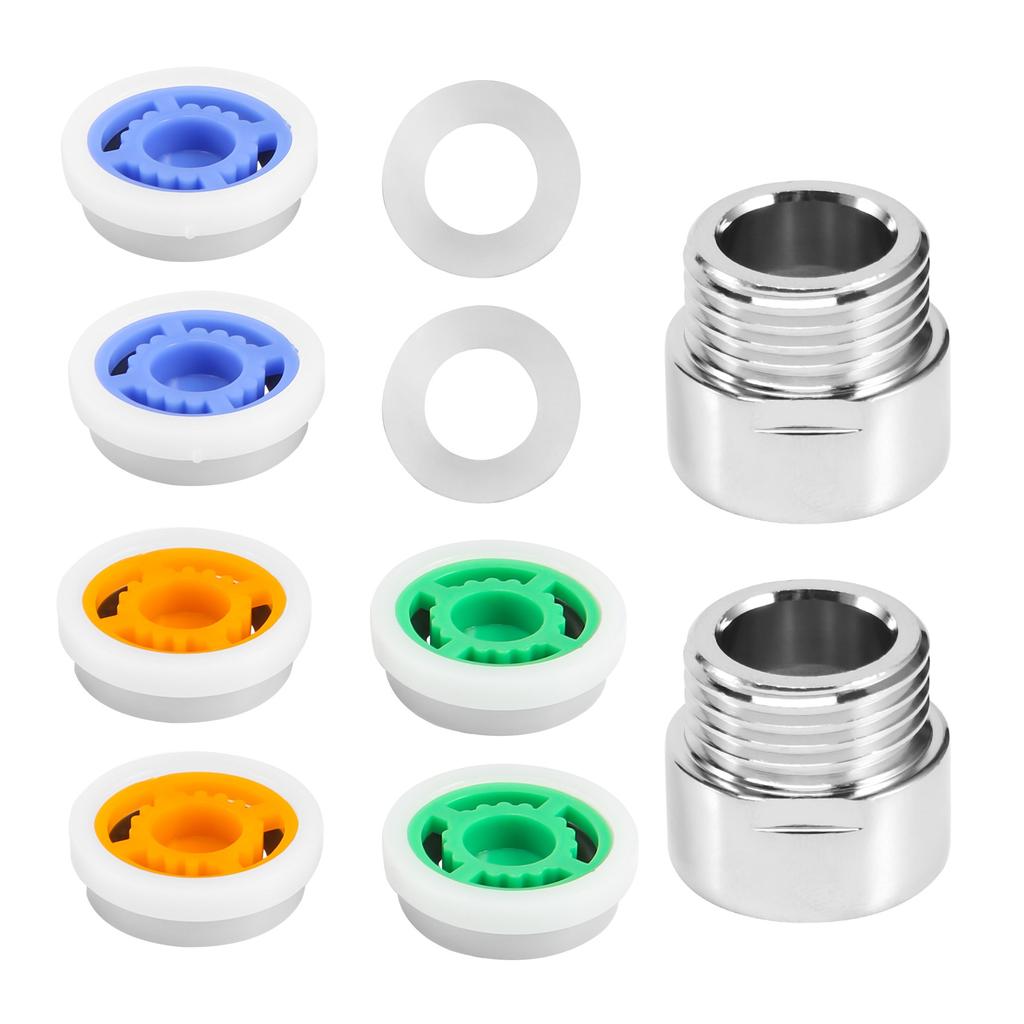 A03F-8 Pieces Of Shower Flow Reducer Limiter Set, Water Restrictor, 1/2 Inch Thread Size 4, 6 And 9 L/Min For Bathroom Saving