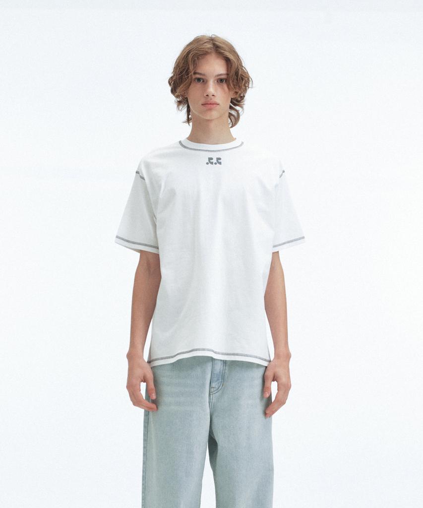 REST&RECREATION T-Shirt mit doppeltem Logo - Weiß