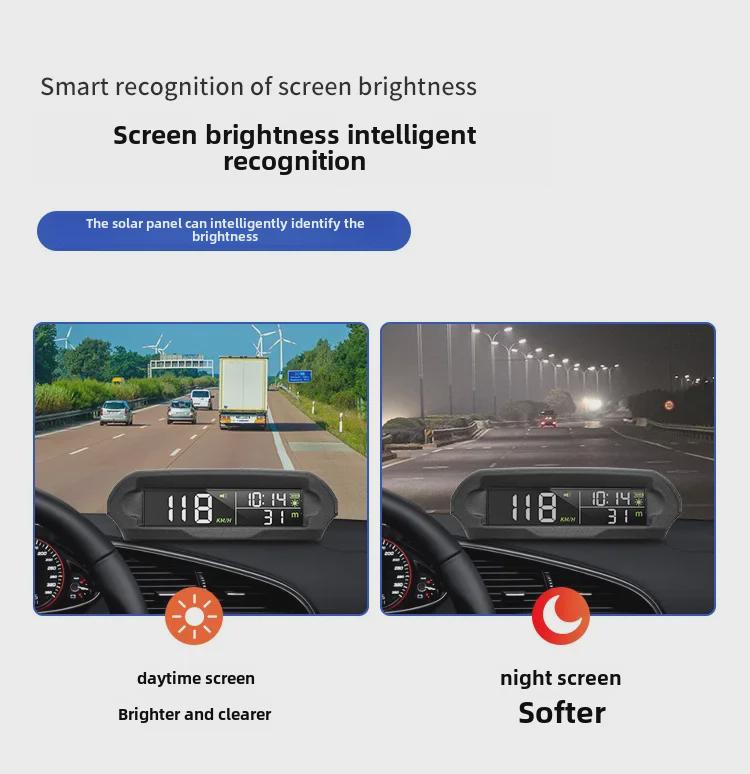 Solar GPS Auto Head-Up Display - Geschwindigkeit, Zeit & Höhe HUD
