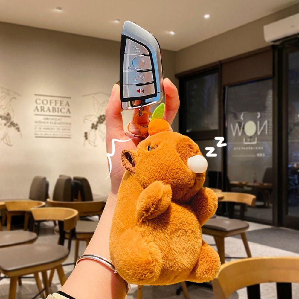 

Soft Spit Bubble Capibara Bag Hanging Cute Toast Kapibara Pendant Backpack Decor Style B