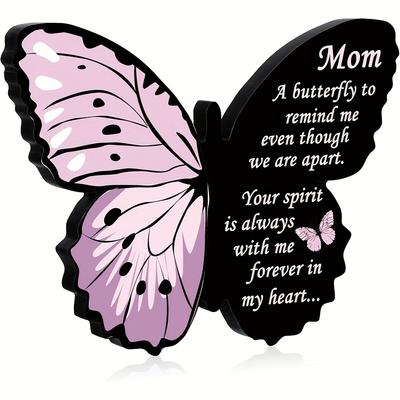 Acrylic Butterfly Memorial Keepsake - Heartfelt Sympathy Gift for The Loss of A Mother, Commemorative Decor with Inspirational Quote