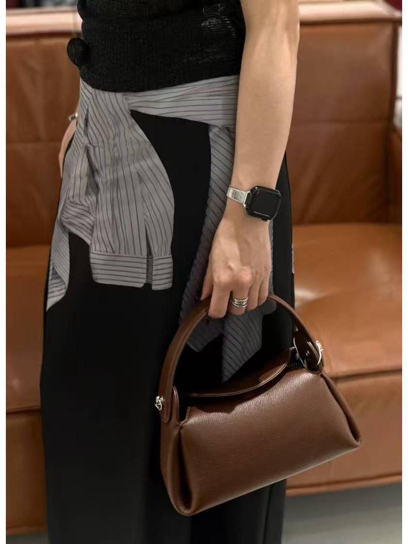 

Genuine Leather Women s Crossbody Handbag and Cigarette Case - 2025 Casual Shoulder Bag 24cm Long x 10cm Wide x 16cm High кавовий
