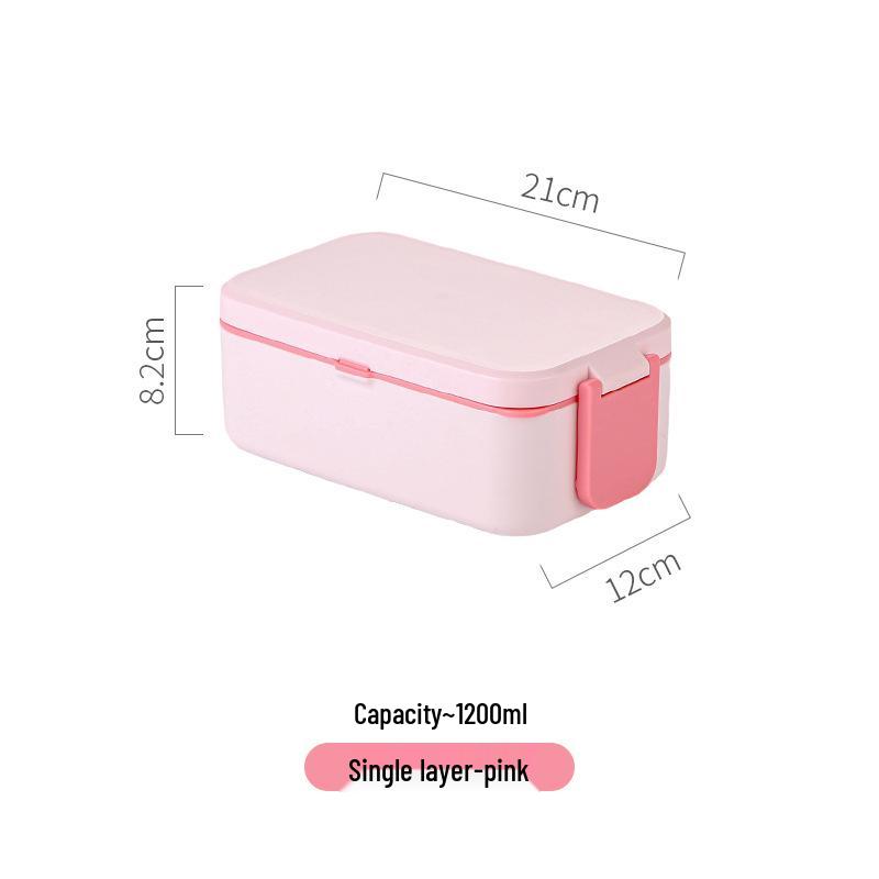 

Розовая многоцветная коробка бэнто: Двухслойный, 3-в-1, Высококачественный, Герметичный, Экологичный, Разогреваемый, Портативный Ланч-бокс с Посудой.