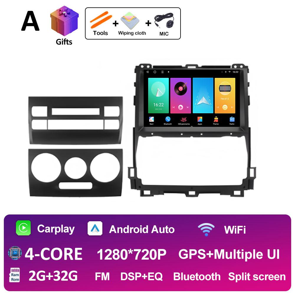 DSP Stereo For Toyota Land Cruiser Prado 120 3 III 2002 2003 2004 2005 - 2009 Android 14 Wireless Carplay GPS Navi 4G Head Unit