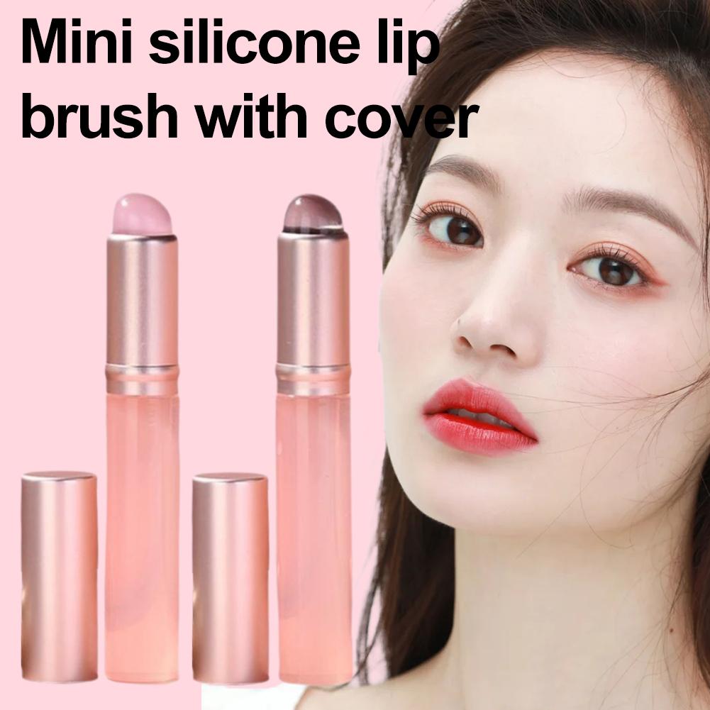 Mini Silicone Lip Brush Concealer Brushe With Cover Lip Mask Applicators Lip Gloss & Lipstick Brush Makeup Beauty Tool
