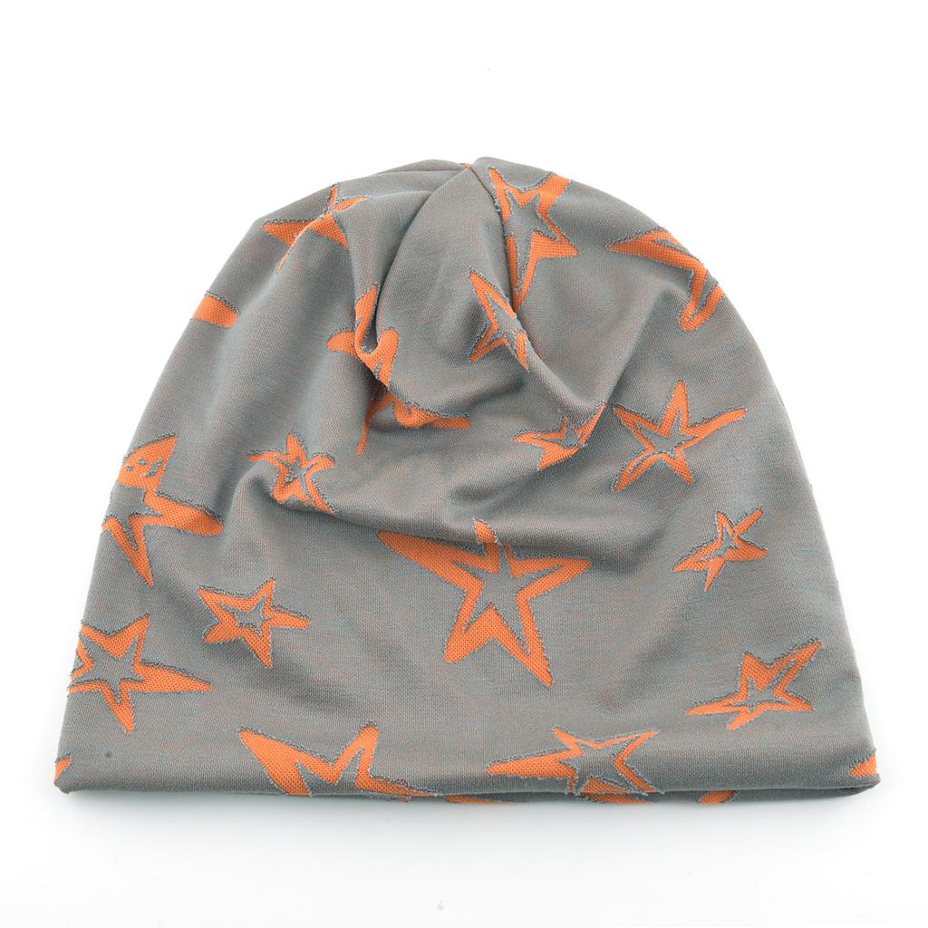 Double-layer Jacquard Button Unisex Casual Winter Beanie Hat Five-pointed Star Pattern Common Women's Spring Autumn Thin