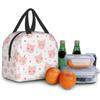Niedliches Schwein mit Karomuster und Herz Kühl-Lunchbox Tragbare isolierte Canvas-Lunchtasche Thermische Lebensmittel Picknick-Lunchtaschen für Frauen Kinder