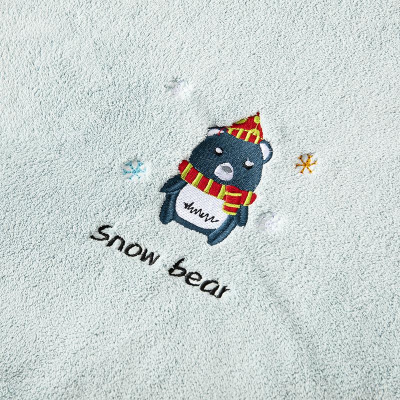 Towel daily necessities adult cartoon embroidery face towel coral fleece children's bath towel print LOGO
