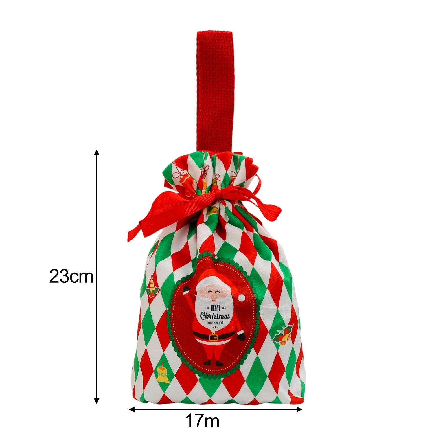 

1/5x Christmas Velvet Gift Bags Santa Drawstring Pouch Reusable Candy Snacks Drawstring Sack Xmas Holiday Gifting Packaging Bags 1PC&17x23cm