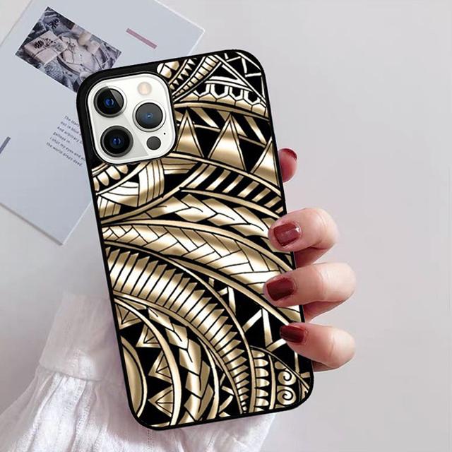 Maori Samoan Polynesian Tribal Phone Case for iPhone 11 12 13 14 Pro Max Mini XR XS SE 2020 6 7 8 Plus Samsung S21 S22 Coque